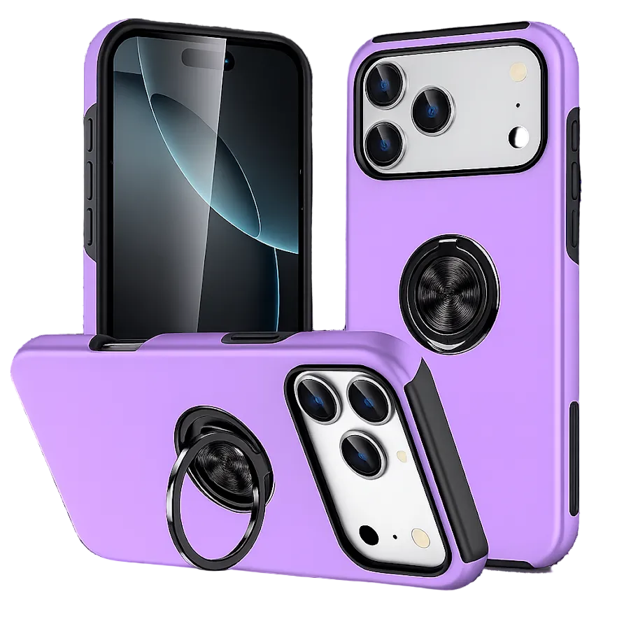 Light Purple iPhone 18 Pro Max Case, Swirl Invisible Ring Case, MagSafe Protective Phone Cover


