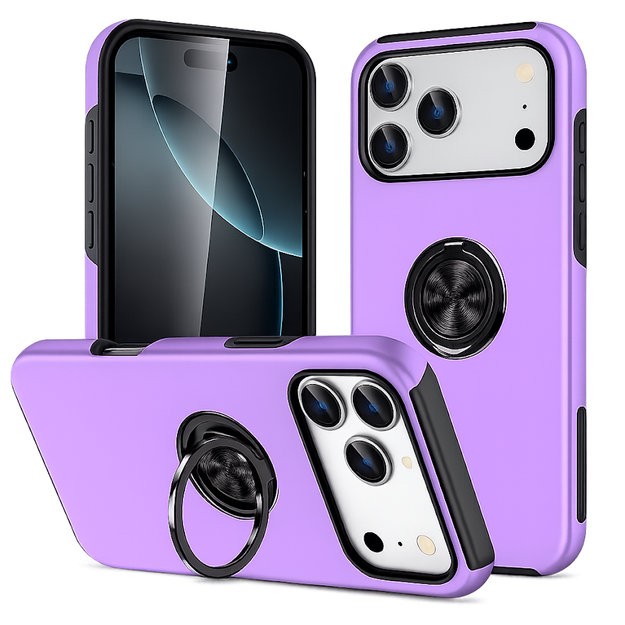 Light Purple iPhone 17 Pro Case, Swirl Invisible Ring Case, MagSafe Protective Phone Cover

