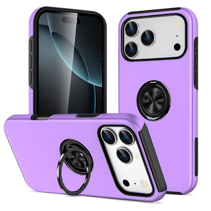 Light Purple iPhone 17 Pro Case, Swirl Invisible Ring Case, MagSafe Protective Phone Cover

