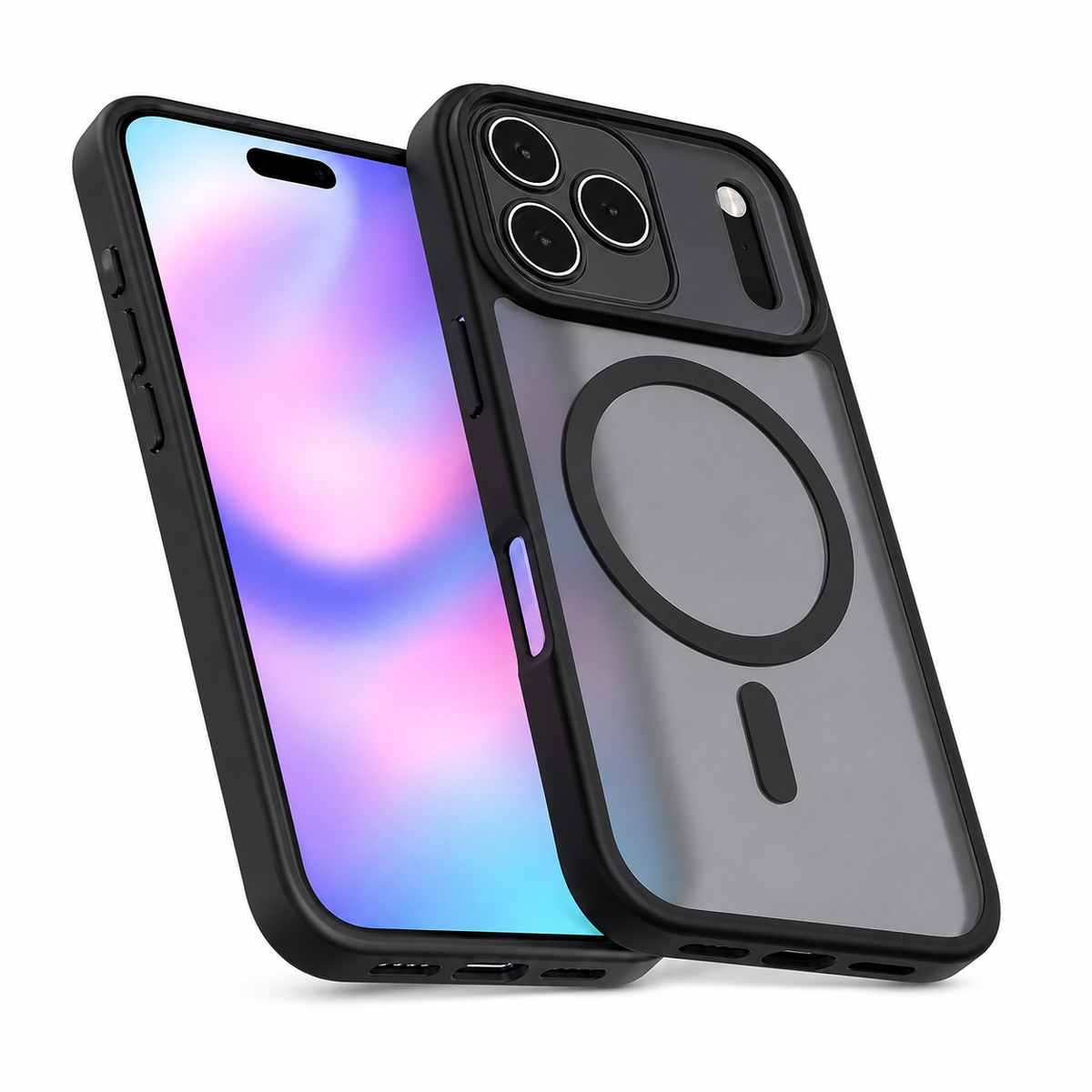 Apple iPhone 18 Pro Max Cover, Black Magnetic Phone Case, Shockproof Mobile Cover.