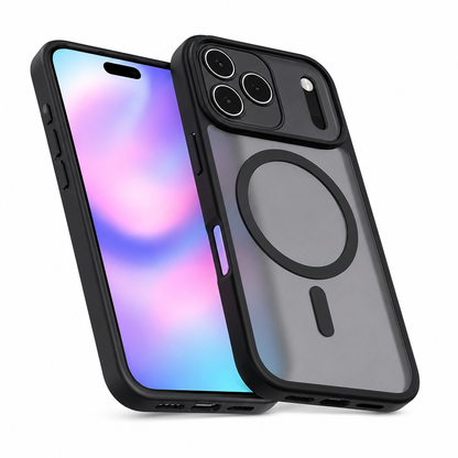 Apple iPhone 18 Pro Max Cover, Black Magnetic Phone Case, Shockproof Mobile Cover.