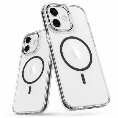 Black Crystal Clear Phone Cover for Apple iPhone 17 Impact Resistant MagSafe Protective Case