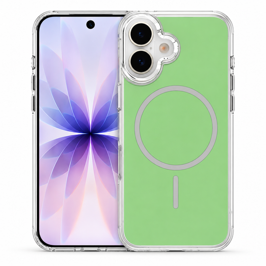 MagSafe Crystal Shell Case for Apple iPhone 17 Green, Transparent Phone Case, Shockproof Protective Cover