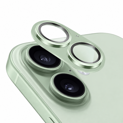 Green metal camera lens protector for Apple iPhone 17