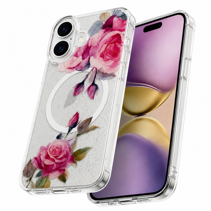 Designer Flower Phone Cover Apple iPhone 16 Shockproof MagSafe Protective Case