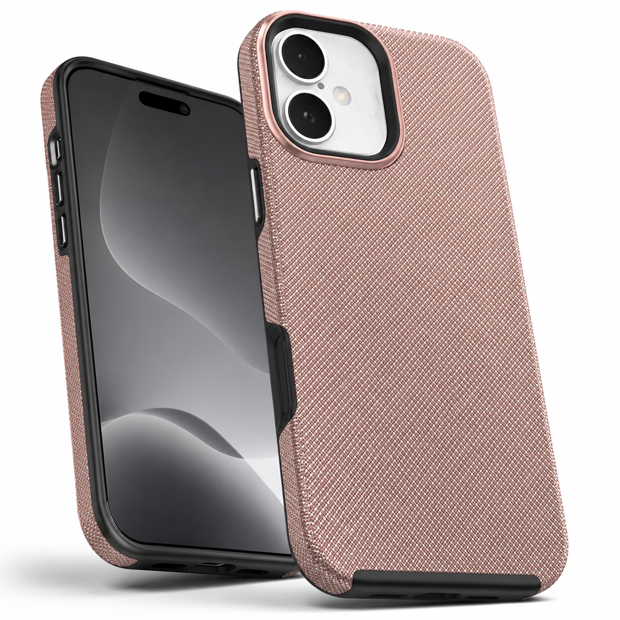 Slim MagSafe-compatible rose gold protective case for iPhone 16