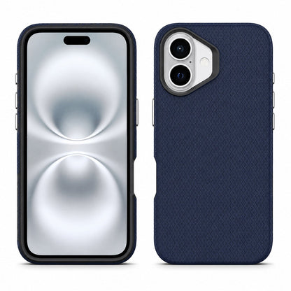 Navy iPhone 16 Case, Triangle Phone Case, Shockproof Protective Cover, MagSafe Compatible Case
