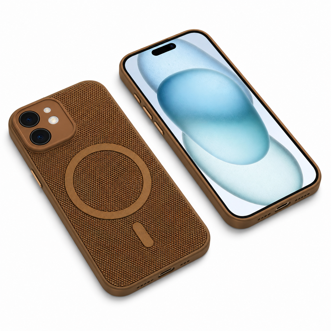 Desert woven mobile cover with raised camera protection for iPhone 12