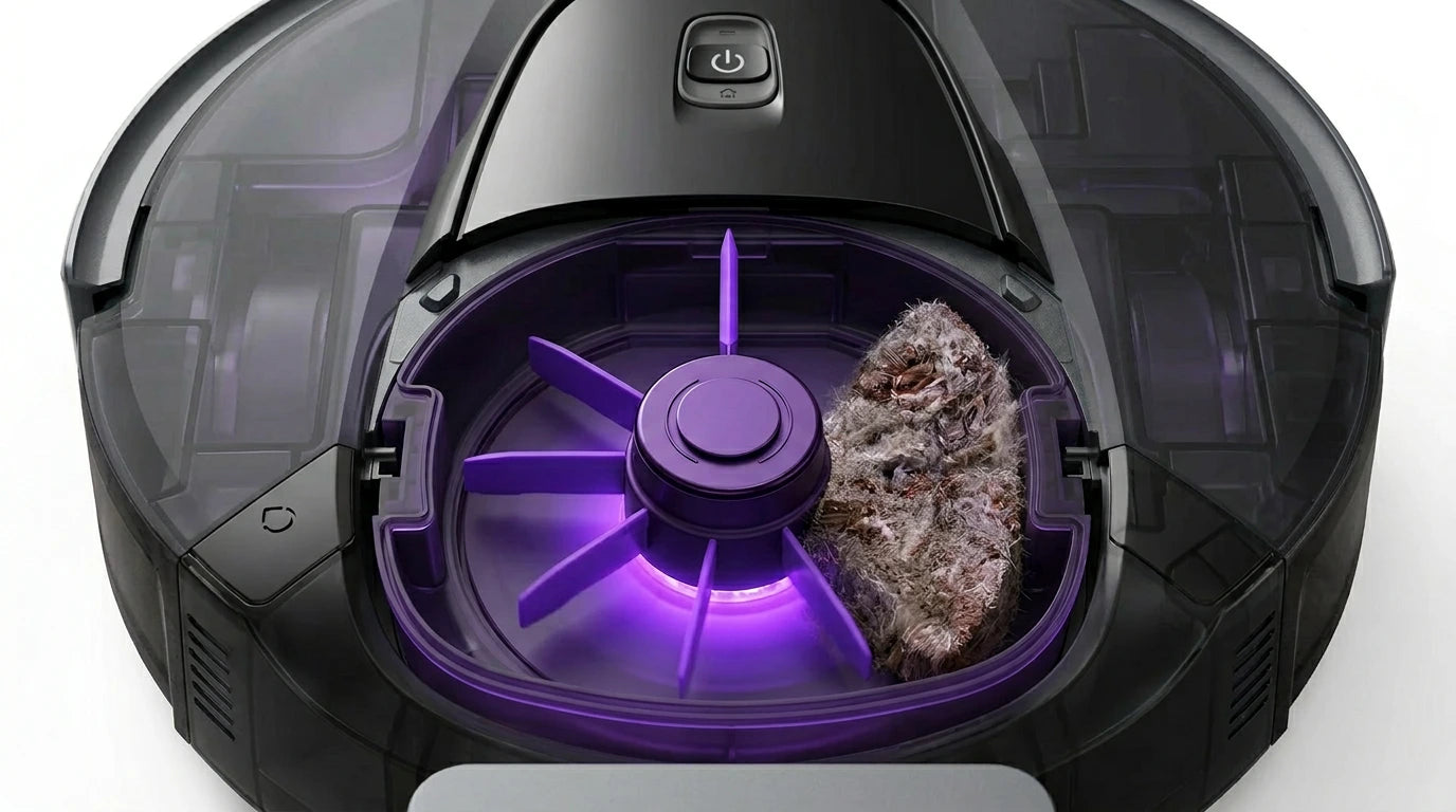 cutting edge electronics online Canada. smart tech store Canada. 3i Smart Robot Vacuum and Mop (G10 +). Gallery image 9. Lines name one specific SKU—never substitute a generic lookalike from the category. After review passes, each render should still read as a fresh studio viewpoint of that same physical unit.