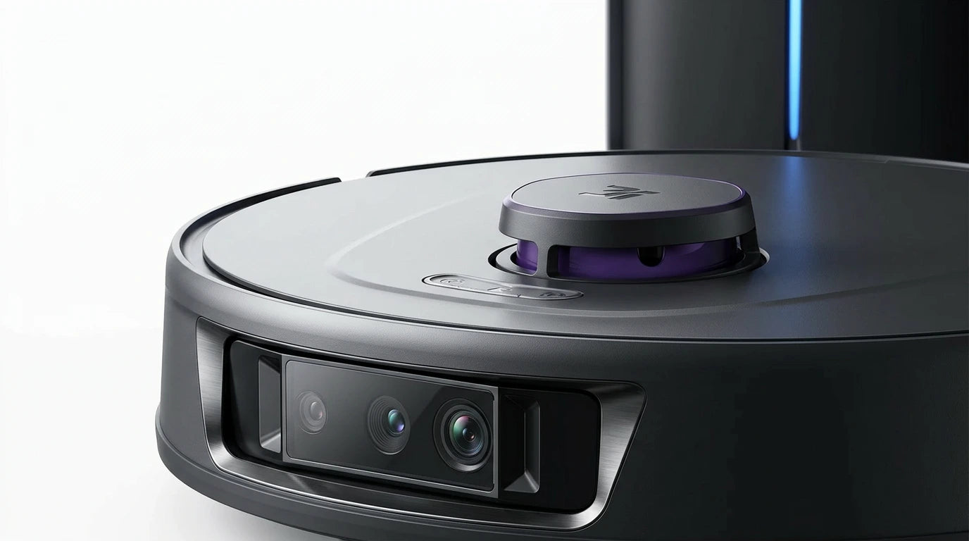 smart tech store Canada. premium tech accessories Canada. 3i Smart Robot Vacuum and Mop (P10 Ultra). Gallery image 9. Lines name one specific SKU—never substitute a generic lookalike from the category. After review passes, each render should still read as a fresh studio viewpoint of that same physical unit.