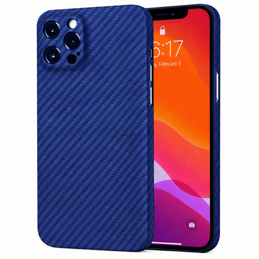 Carbon Phone Case – Blue Carbon Fiber Design Slim Protective Cover
