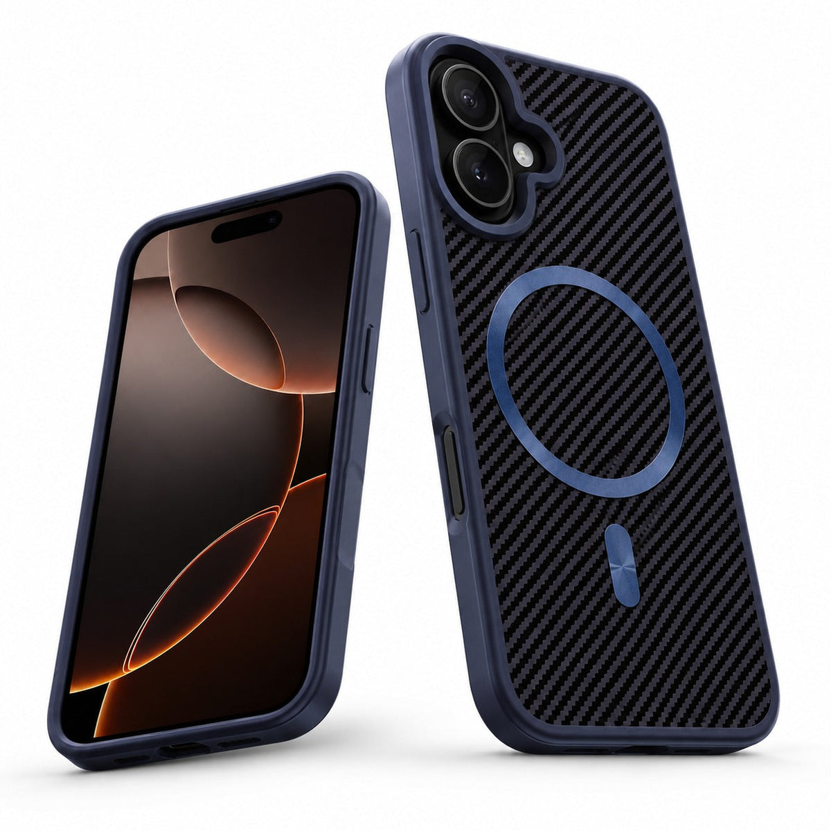 Carbon Elite Phone Case, Apple iPhone 16 Protective Cover, Military Grade Phone Case, Wireless Charging Compatible Case

