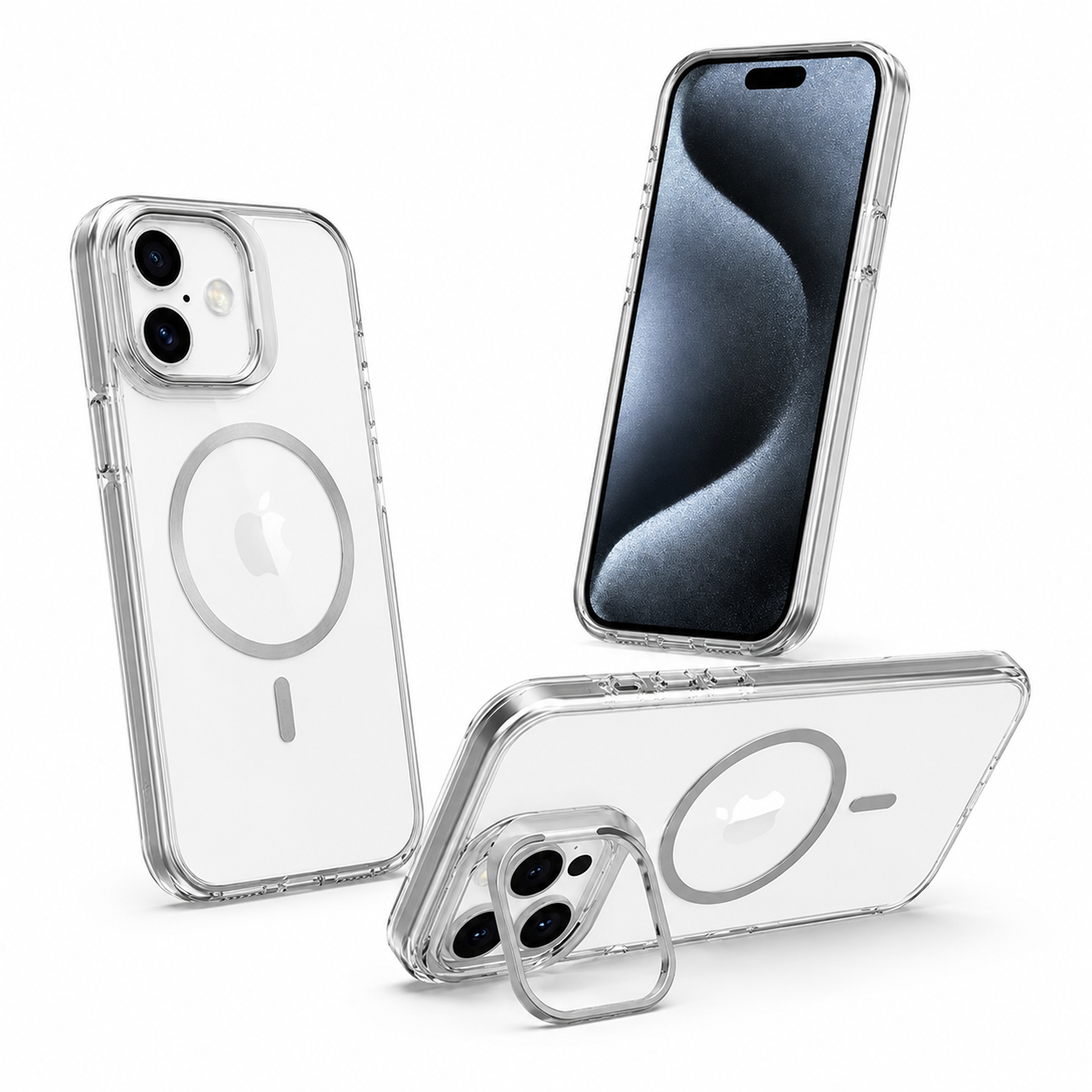 White Crystal Clear Phone Case for Apple iPhone 17 Impact Resistant MagSafe Mobile Cover