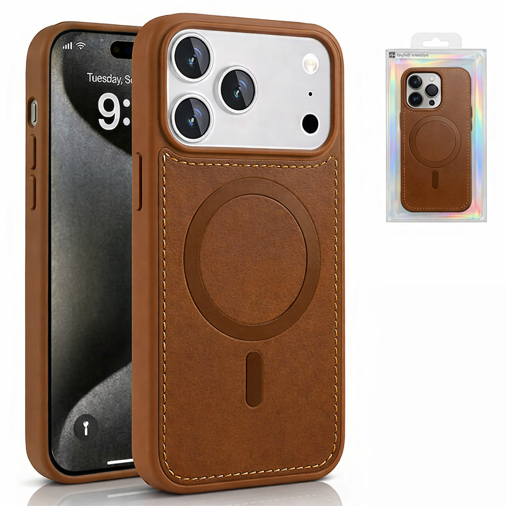Dual Layer Phone Case – Brown Rich Craft Cover MagSafe Compatible