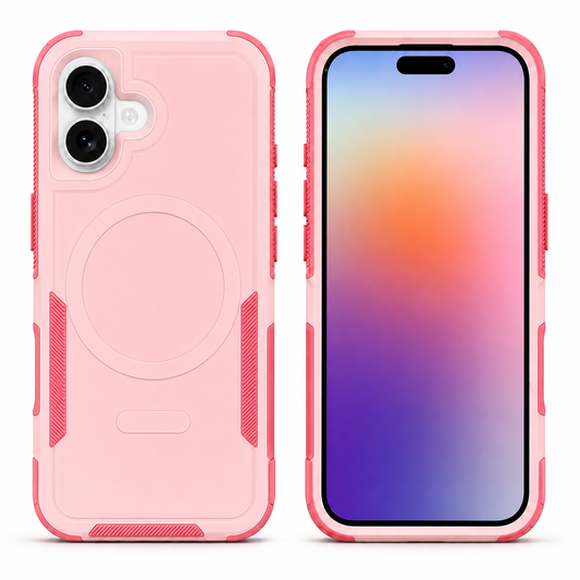 Pink MagSafe iPhone 17 Case, Protective Phone Case, Shockproof Mobile Cover, Military Grade Phone Case