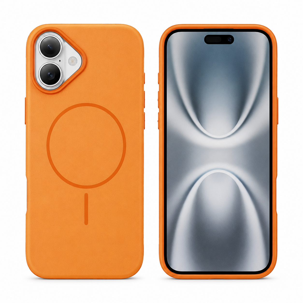 MagSafe Glam Case Apple iPhone 16 – Orange with shockproof phone case design and wireless charging compatible cover