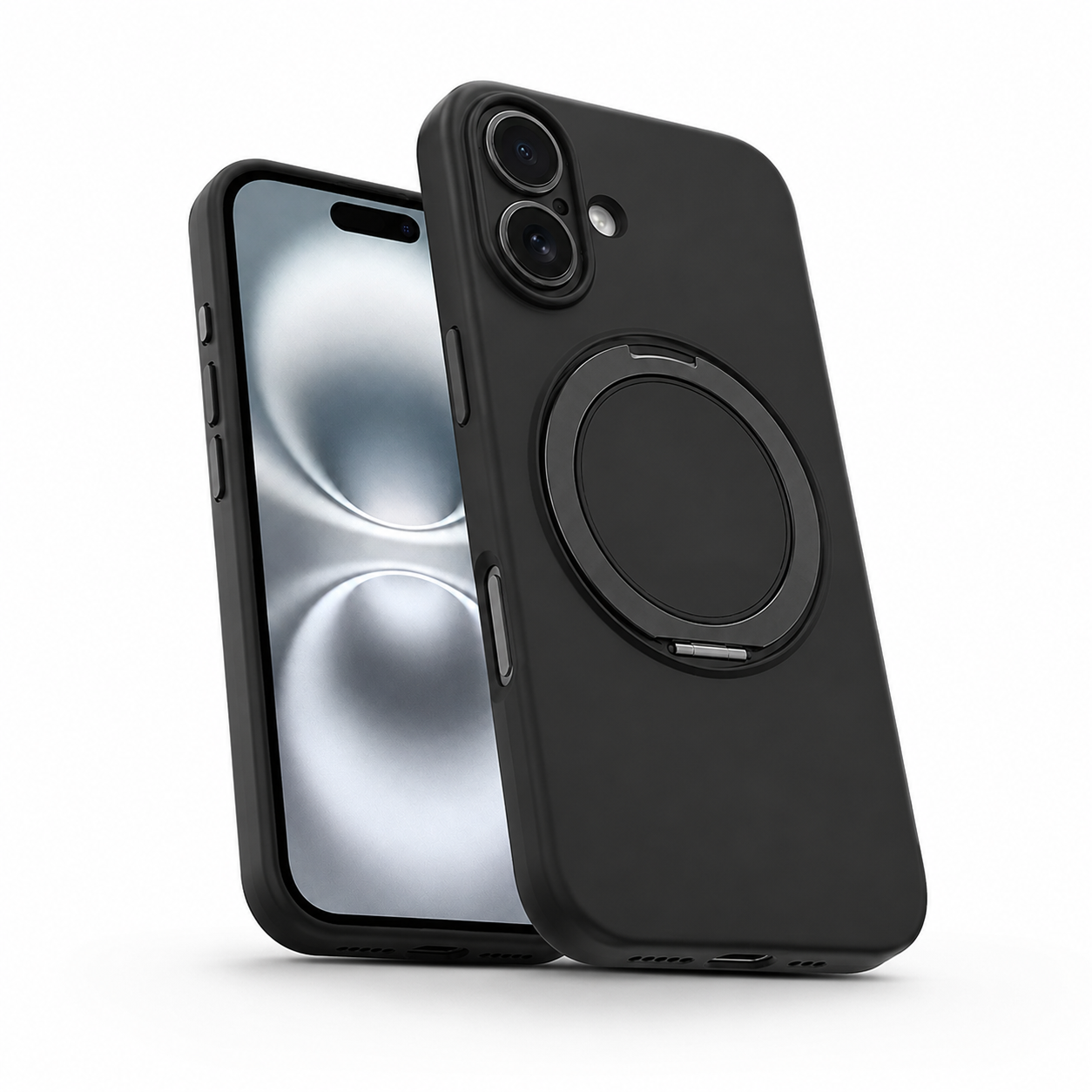 Shockproof MagSafe Silicone Cover for Apple iPhone 16 Black Mobile Case