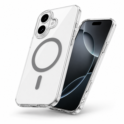 Luxury MagSafe Spectra Case Apple iPhone 16 Grey, impact resistant phone cover, premium mobile case, and clear smartphone case