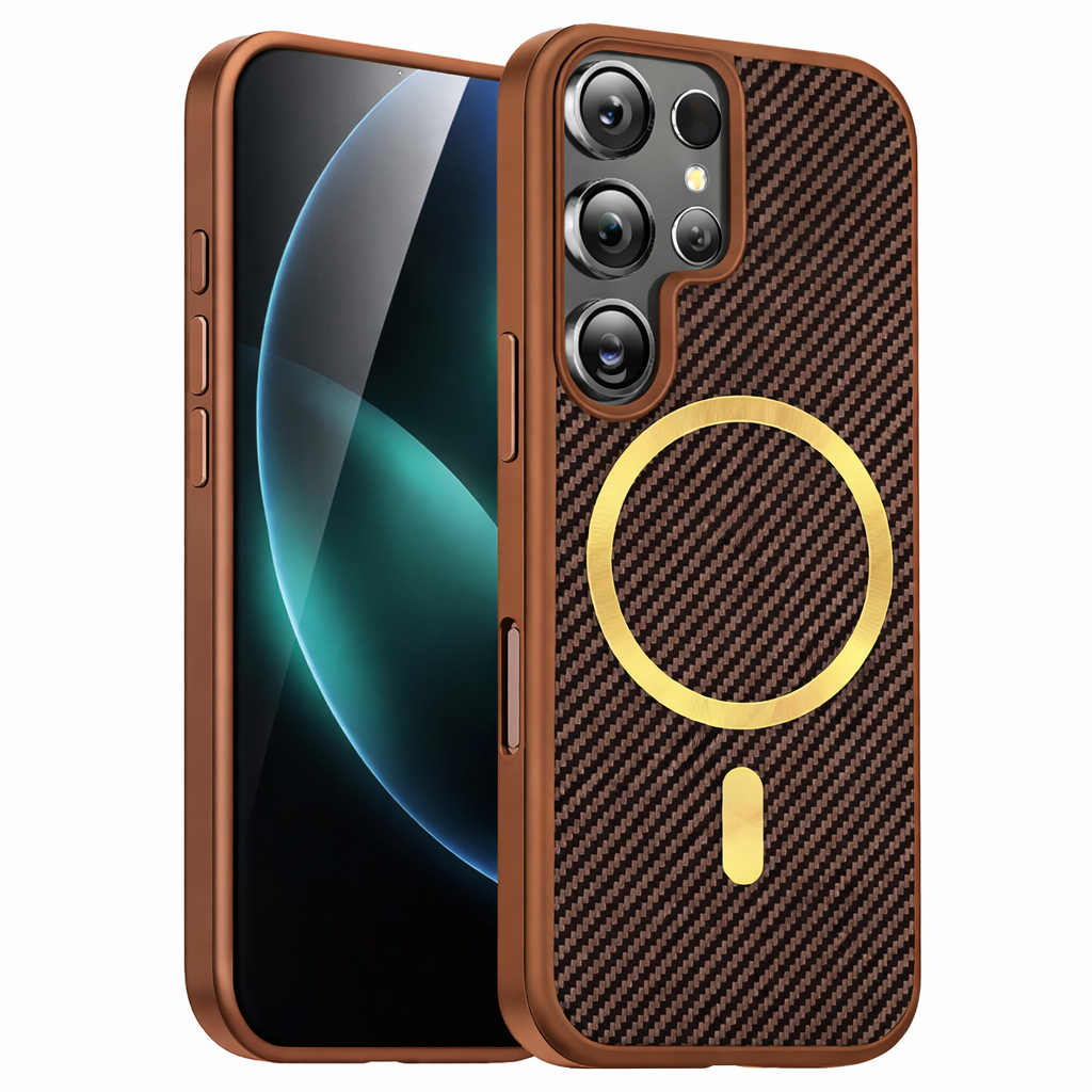 Dual Layer Phone Case – Brown Carbon Elite Cover MagSafe Compatible