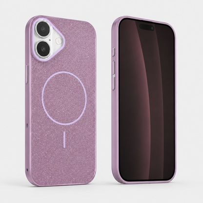 Designer Purple Glitter MagSafe Case Apple iPhone 16 | Protective Smartphone Case