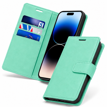 Apple iPhone 17 Pro Max Wallet Case Teal Folio Phone Cover with Card Holder