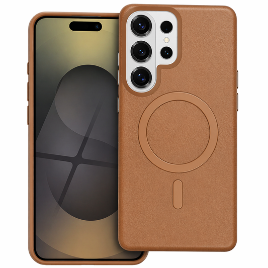 Dual Layer Phone Case – Brown Plush Cover MagSafe Compatible