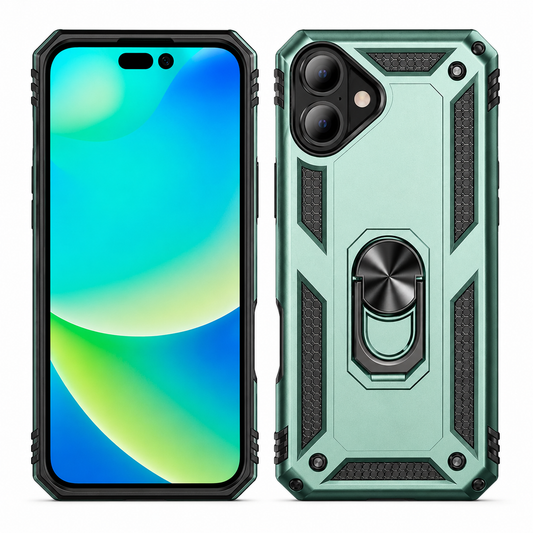 Midnight green anti-drop hybrid protective case for Apple iPhone 16