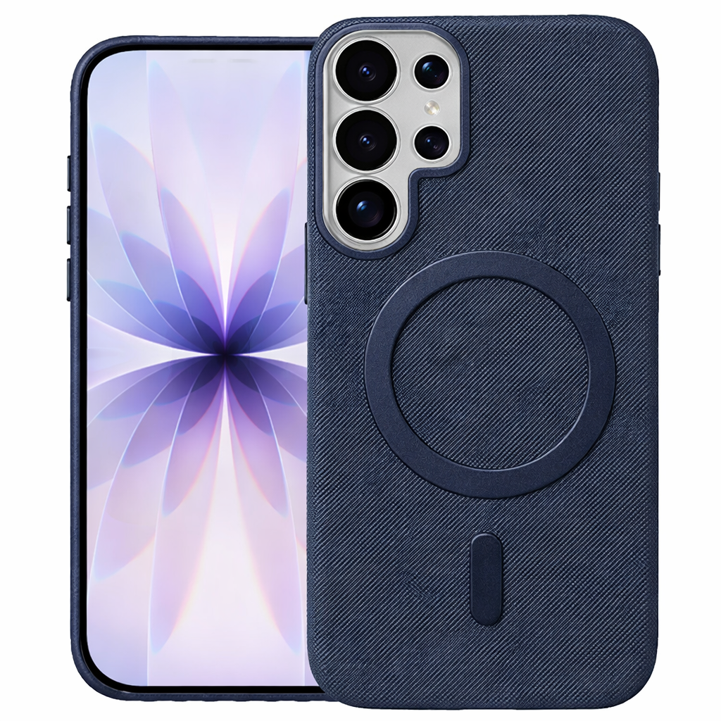 Dual Layer Phone Case – Navy Fabric Cover MagSafe Compatible
