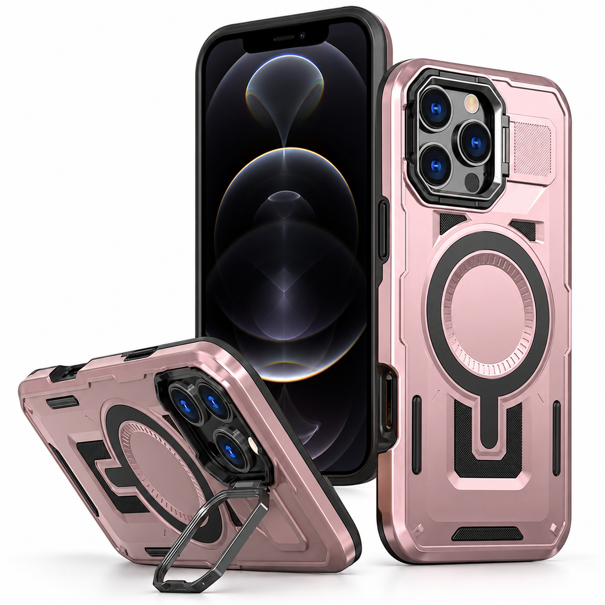 Apple iPhone 12 / 12 Pro protective cover in rose gold from the Shield Mate series.