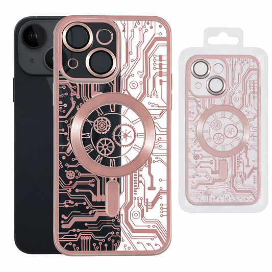 Clear MagSafe Compatible Phone Case – Rose Gold Board MagSafe Slim Protective Cover with Wireless Charging Compatibility