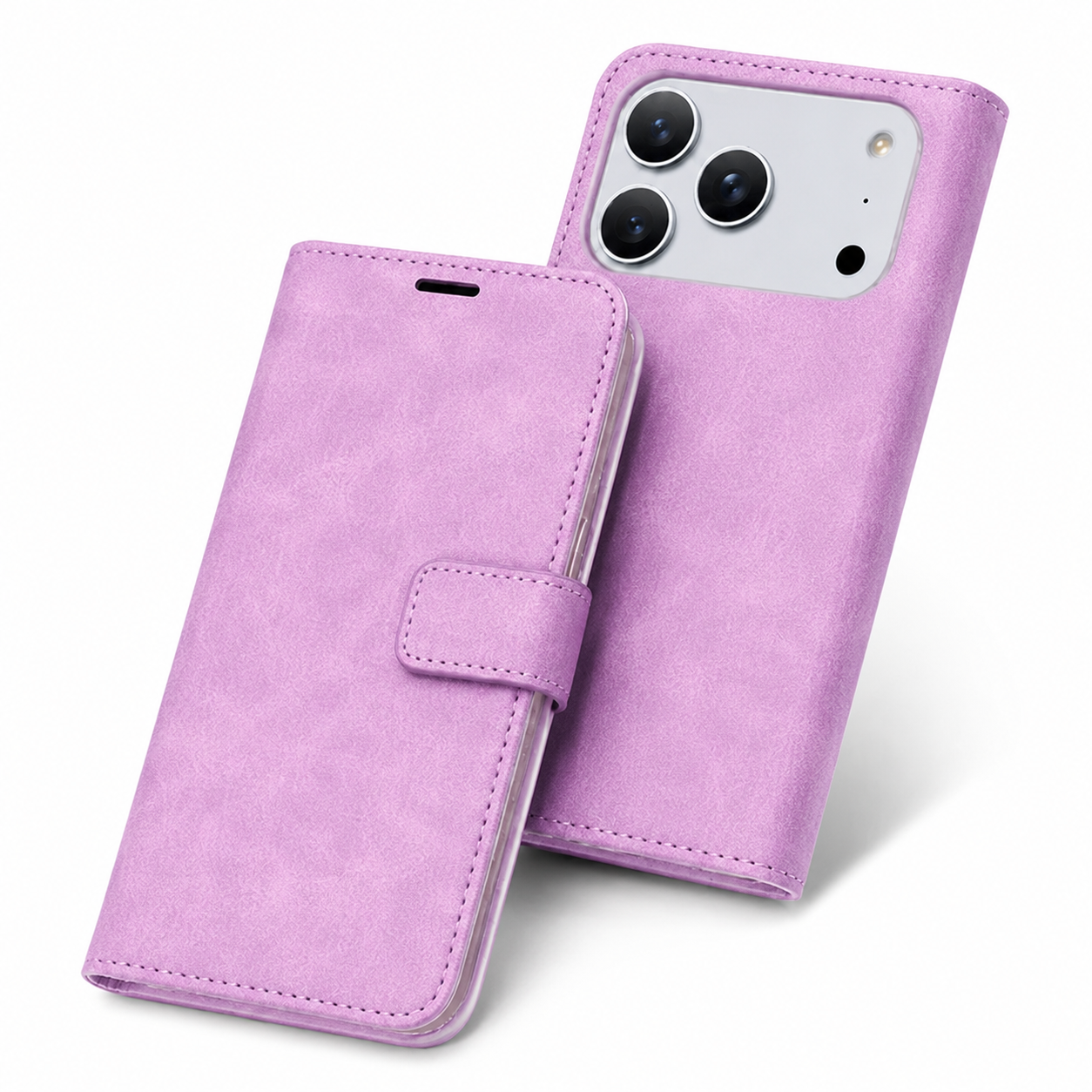 Purple Wallet Phone Case for Apple iPhone 17 Pro Max Card Holder and Photo ID Cover