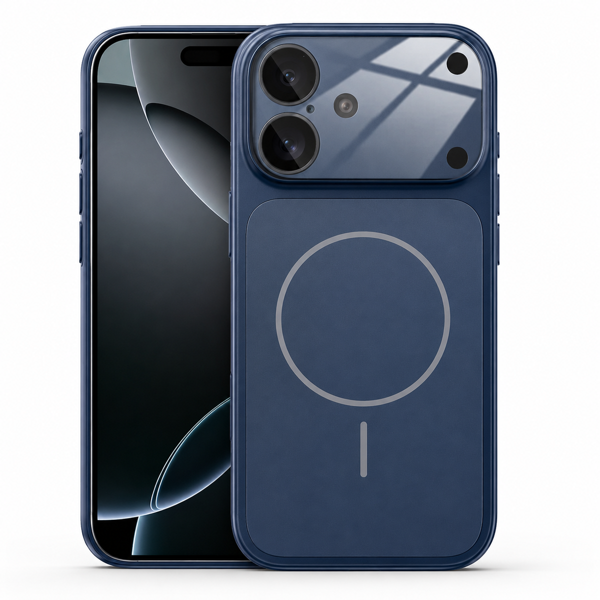 Apple iPhone 16 Navy MagSafe AG Glass Case with Raised Camera Protection

