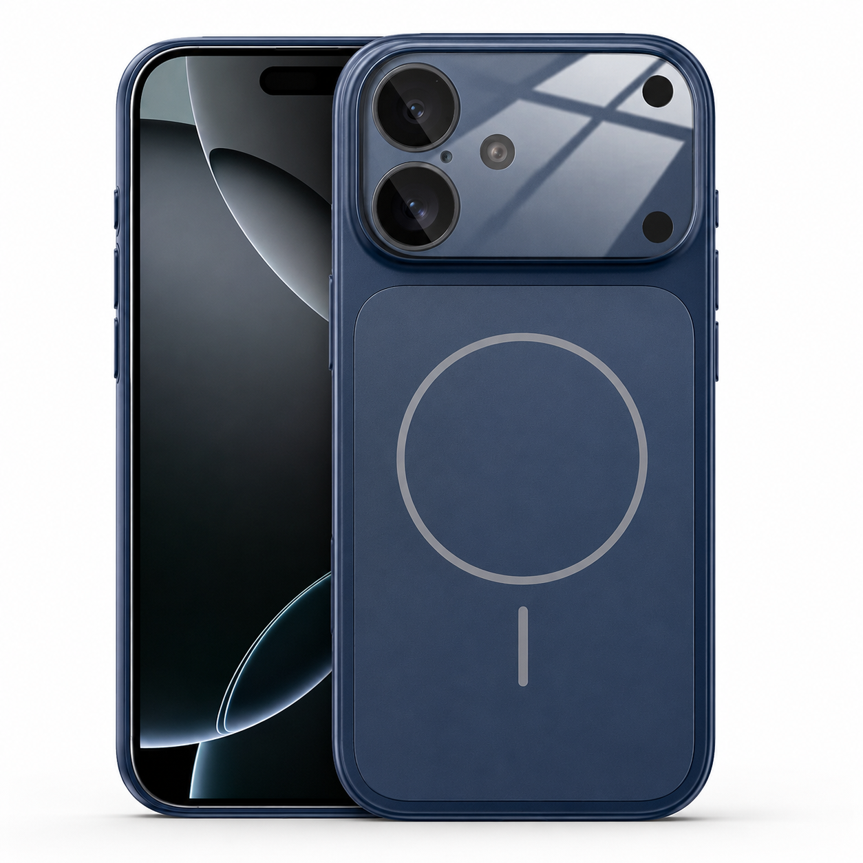 Apple iPhone 16 Navy MagSafe AG Glass Case with Raised Camera Protection

