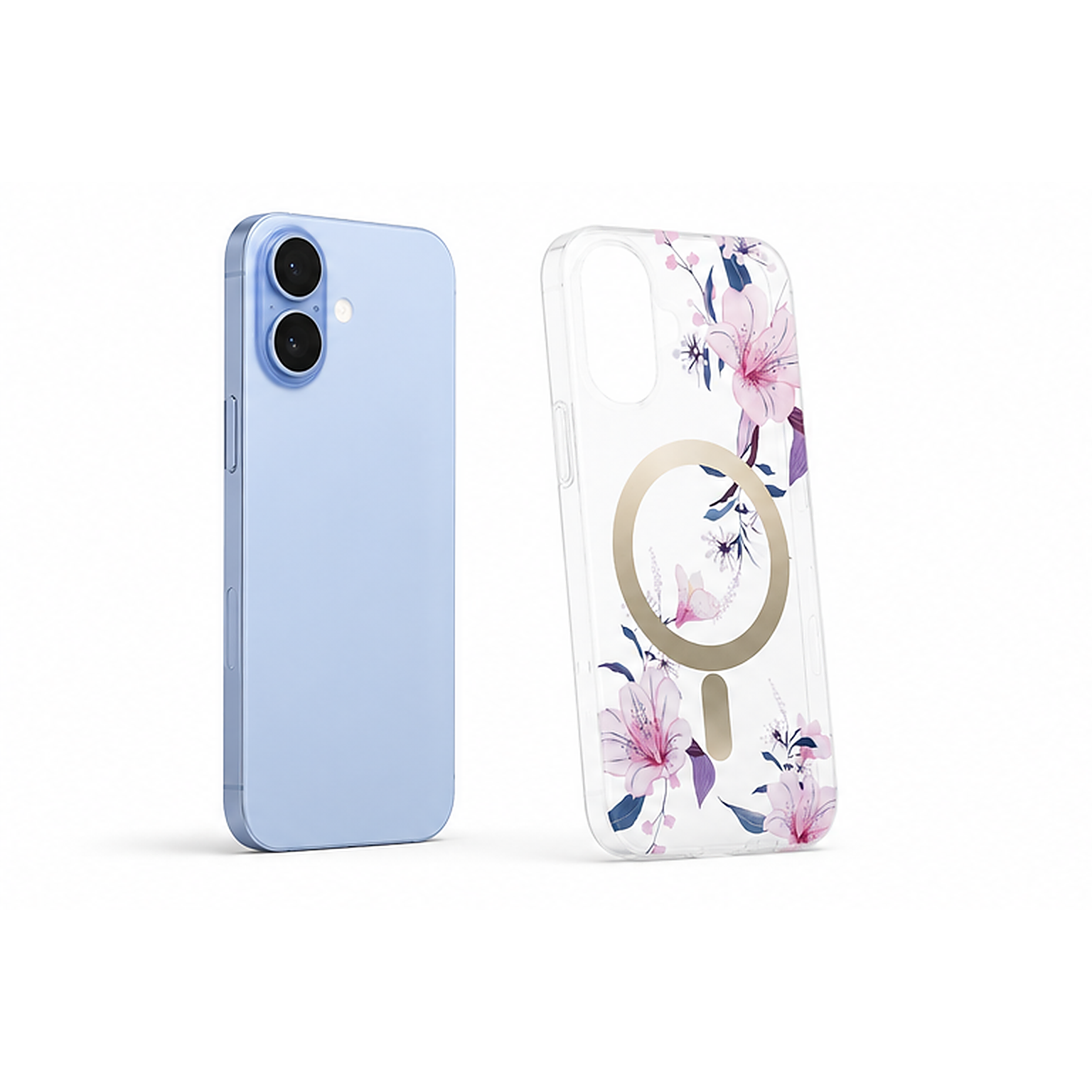 Transparent Frosted Flower Phone Cover for Apple iPhone 17