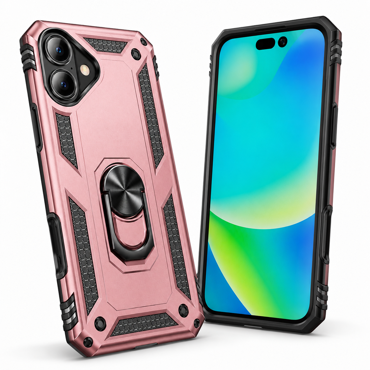 MagSafe-compatible rose gold iPhone 17 case with camera protection