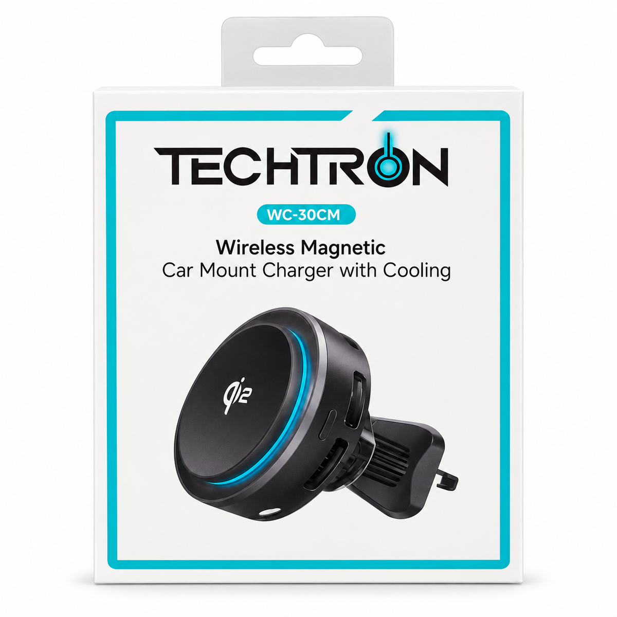 Wireless magnetic car mount charger with cooling