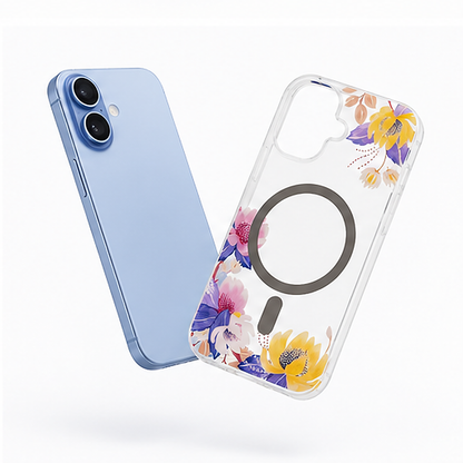 Premium Yellow Flower Mobile Cover for Apple iPhone 17 – Scratch Resistant MagSafe Phone Case