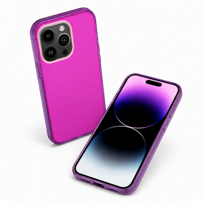 Candy style purple mobile cover with raised camera protection