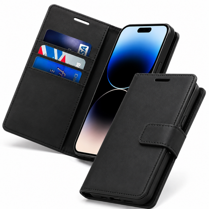 Apple iPhone 17 Pro Max Wallet Case Black Folio Phone Cover with Card Holder