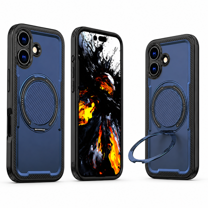 MagSafe Covert Case for Apple iPhone 16 Navy Shockproof Phone Case with Ring Stand