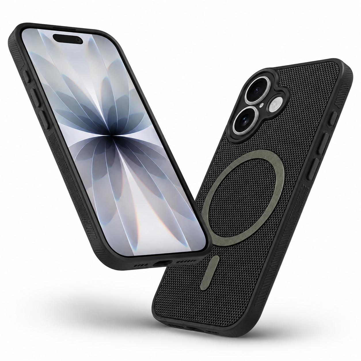 Luxury Black iPhone 16 Case, Magnetic Protective Phone Cover, Durable Mobile Case
