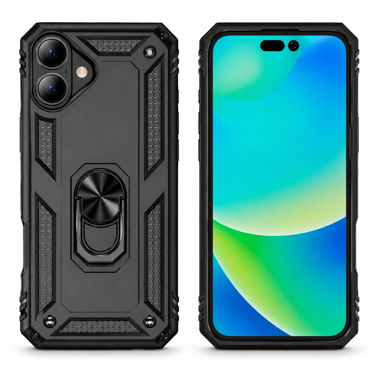Black anti-drop hybrid protective case for Apple iPhone 17