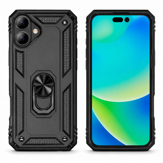 Black anti-drop hybrid protective case for Apple iPhone 16