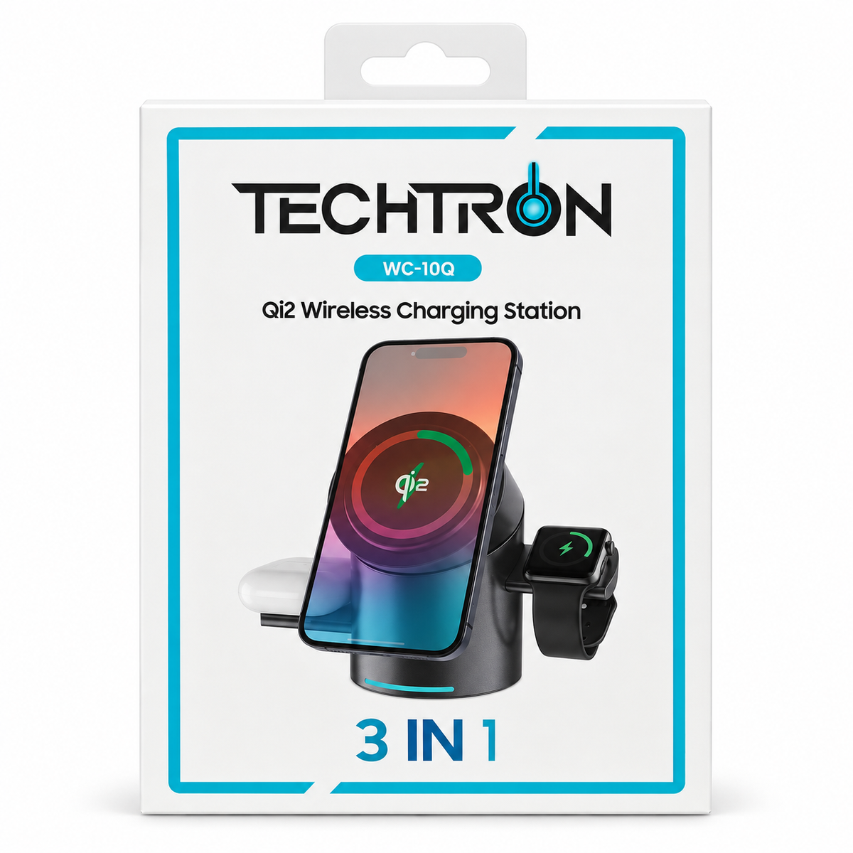 WC-10Q Qi2 3-in-1 wireless charging station