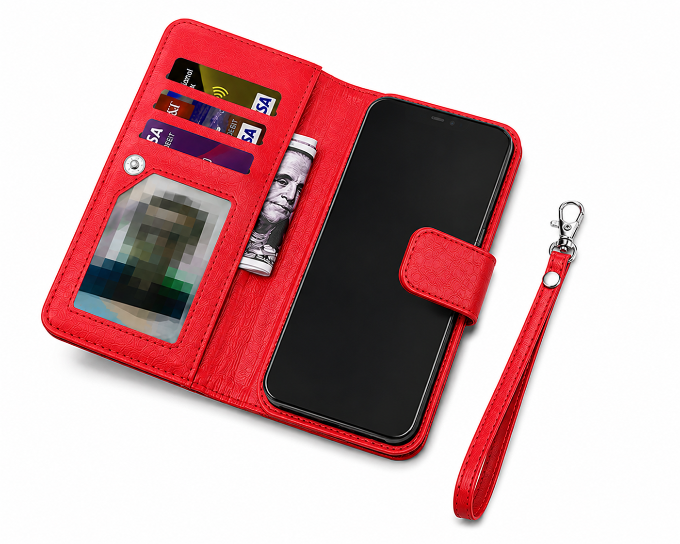 Luxury Apple iPhone 17 Pro Max Leather Wallet Case, Protective Phone Cover, Wireless Charging Compatible Case