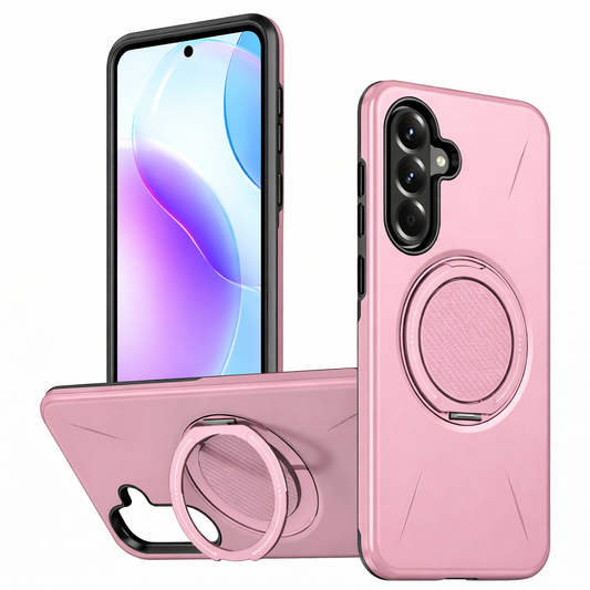 Dual Layer Phone Case – Pink Forge Cover MagSafe Compatible With Ring Stand