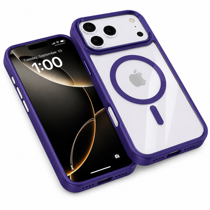 Apple iPhone 17 Pro Max Cover, Deep Purple Protective Case, Magnetic Phone Case, Drop Protection Cover