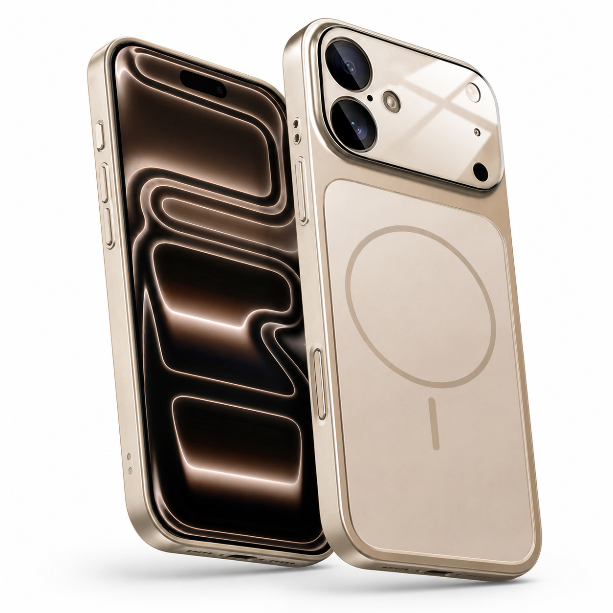 Shockproof Rose Gold Mobile Cover for Apple iPhone 16 with Camera Guard