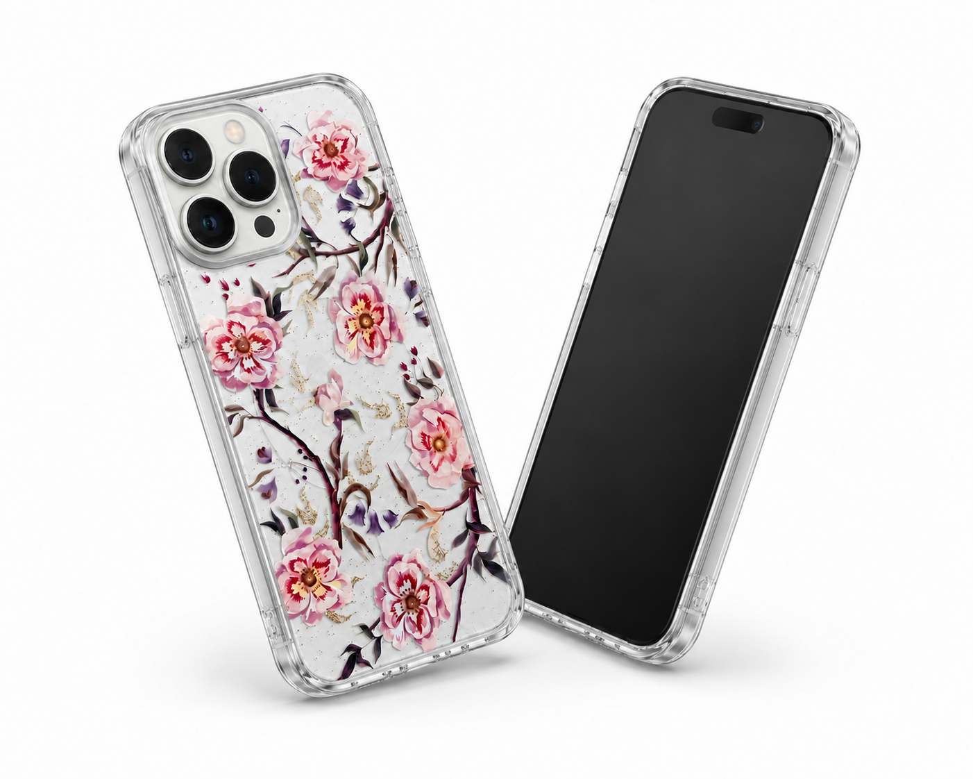 Designer floral mobile cover with raised camera protection for iPhone 12