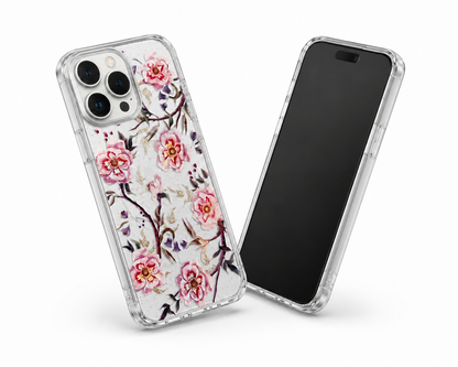 Designer floral mobile cover with raised camera protection for iPhone 12